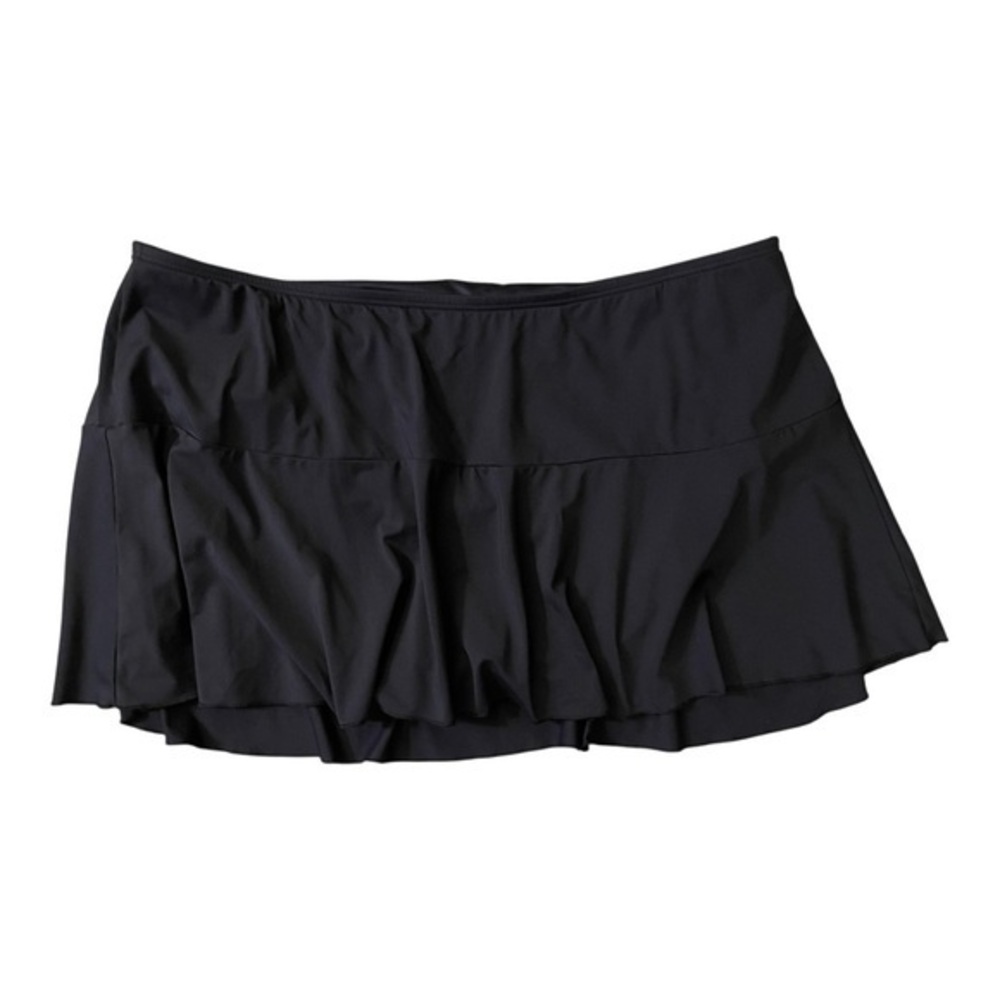 Lands' End Black Ruffle Swim Skirt